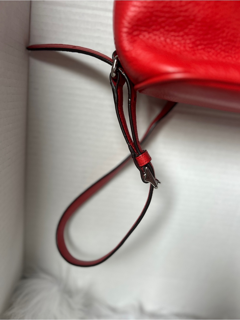 Coach Parker Red Leather Drawstring Backpack - Women Bags - Picture 3 of 8
